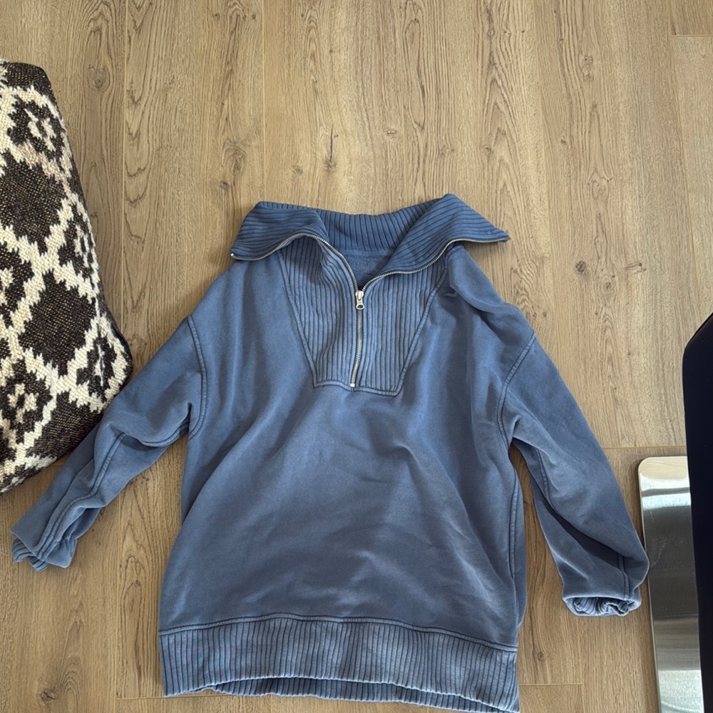 Blue Half-Zip Women's Sweater
